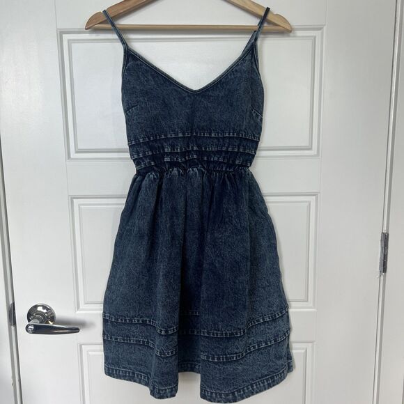 Bibi Sleeveless Blue Denim Dress Size Small NWT - Picture 1 of 3